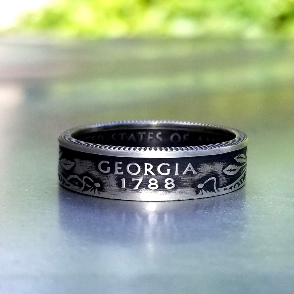 90% Silver Georgia State Quarter Ring